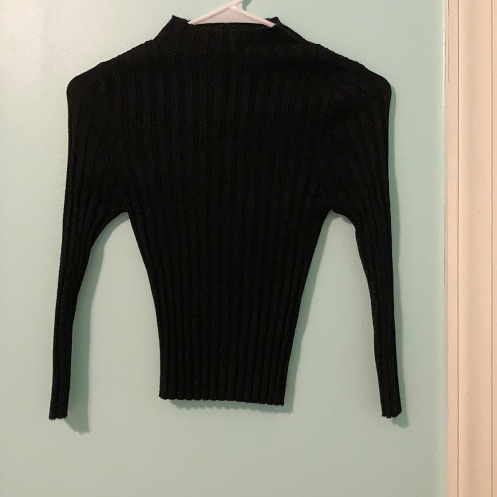 This is a black turtleneck shirt.